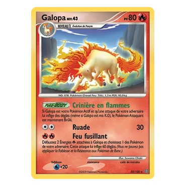 Galopa 22/100 : Joyau Rare (Brillante) de l'extension Pokémon Diamant & Perle Tempête