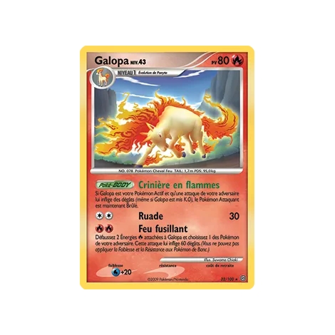 Galopa 22/100 : Joyau Rare (Brillante) de l'extension Pokémon Diamant & Perle Tempête