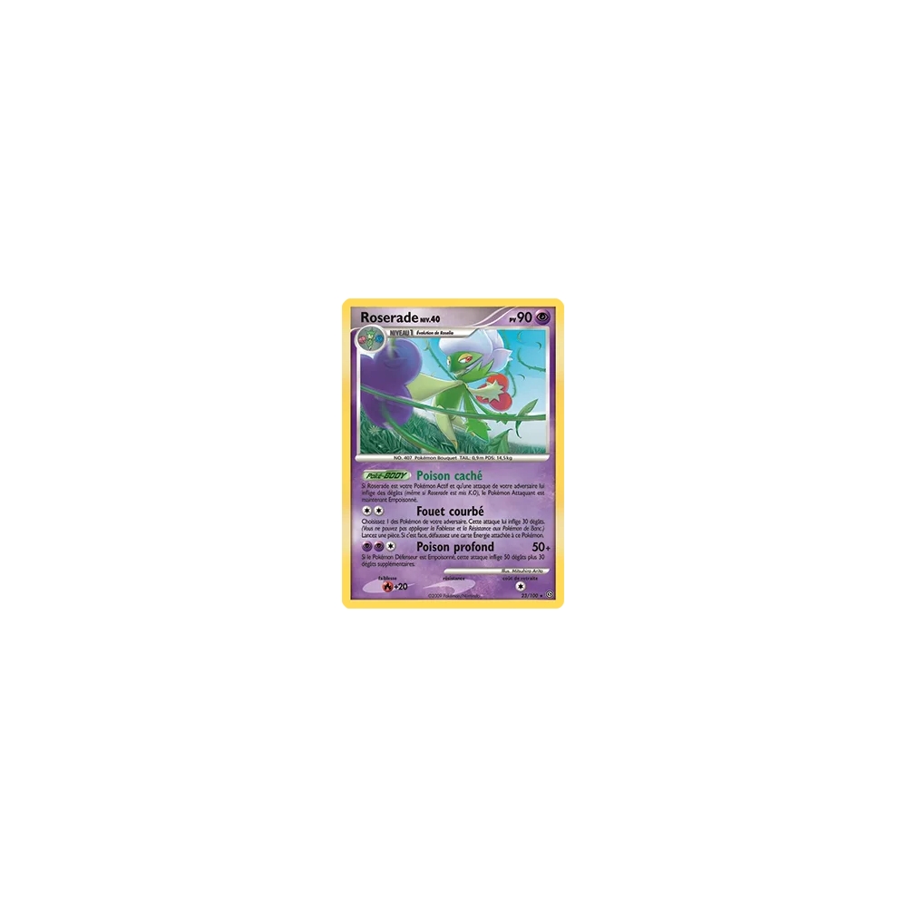 Carte Roserade - Rare (Brillante) de Pokémon Diamant & Perle Tempête 23/100