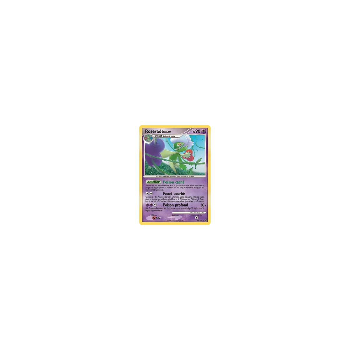 Carte Roserade - Rare (Brillante) de Pokémon Diamant & Perle Tempête 23/100