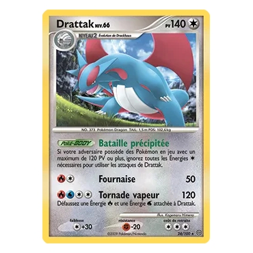 Carte Drattak - Rare (Brillante) de Pokémon Diamant & Perle Tempête 24/100