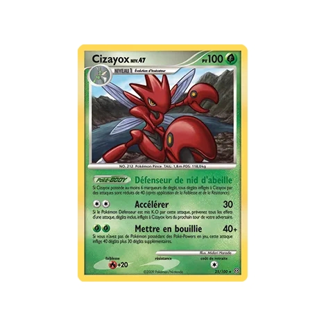 Carte Cizayox - Rare (Brillante) de Pokémon Diamant & Perle Tempête 25/100