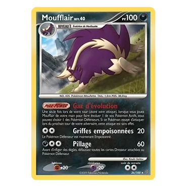 Moufflair 26/100 : Joyau Rare (Brillante) de l'extension Pokémon Diamant & Perle Tempête