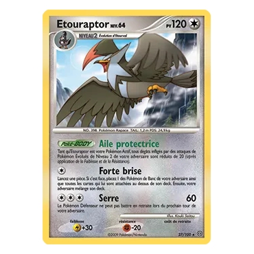 Découvrez Etouraptor, carte Rare (Brillante) de la série Diamant & Perle Tempête