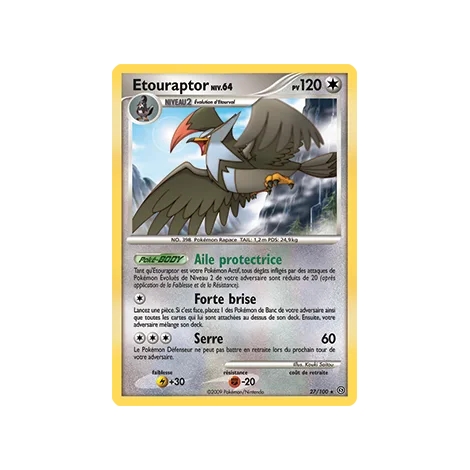 Découvrez Etouraptor, carte Rare (Brillante) de la série Diamant & Perle Tempête