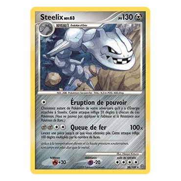 Découvrez Steelix, carte Rare (Brillante) de la série Diamant & Perle Tempête