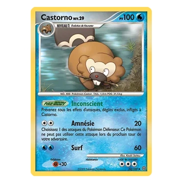 Découvrez Castorno, carte Peu commune (Brillante) de la série Diamant & Perle Tempête