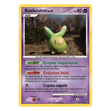 Rozbouton 33/100 : Joyau Peu commune (Brillante) de l'extension Pokémon Diamant & Perle Tempête