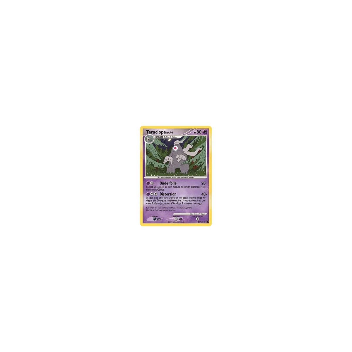 Teraclope 35/100 : Joyau Peu commune (Brillante) de l'extension Pokémon Diamant & Perle Tempête