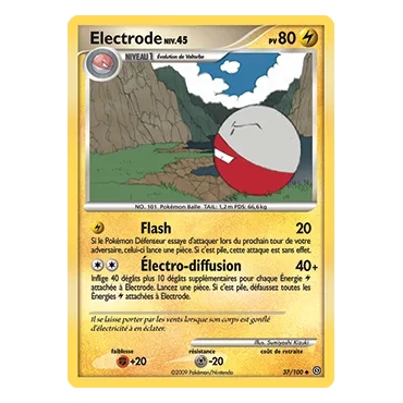 Electrode 37/100 : Joyau Peu commune (Brillante) de l'extension Pokémon Diamant & Perle Tempête