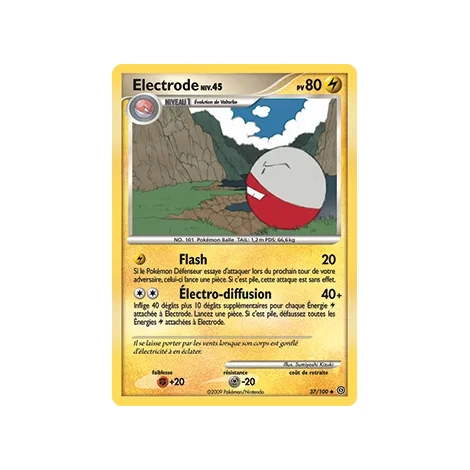 Electrode 37/100 : Joyau Peu commune (Brillante) de l'extension Pokémon Diamant & Perle Tempête