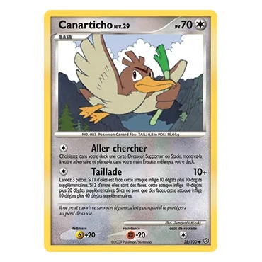 Carte Canarticho - Peu commune (Brillante) de Pokémon Diamant & Perle Tempête 38/100