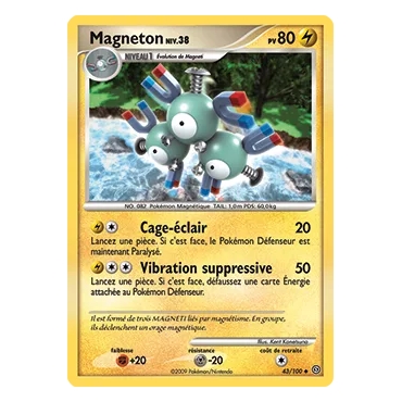Magneton 43/100 : Joyau Peu commune (Brillante) de l'extension Pokémon Diamant & Perle Tempête