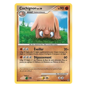 Carte Cochignon - Peu commune (Brillante) de Pokémon Diamant & Perle Tempête 46/100