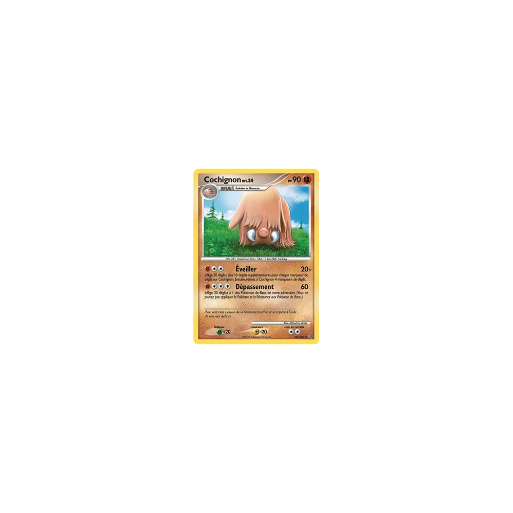 Carte Cochignon - Peu commune (Brillante) de Pokémon Diamant & Perle Tempête 46/100