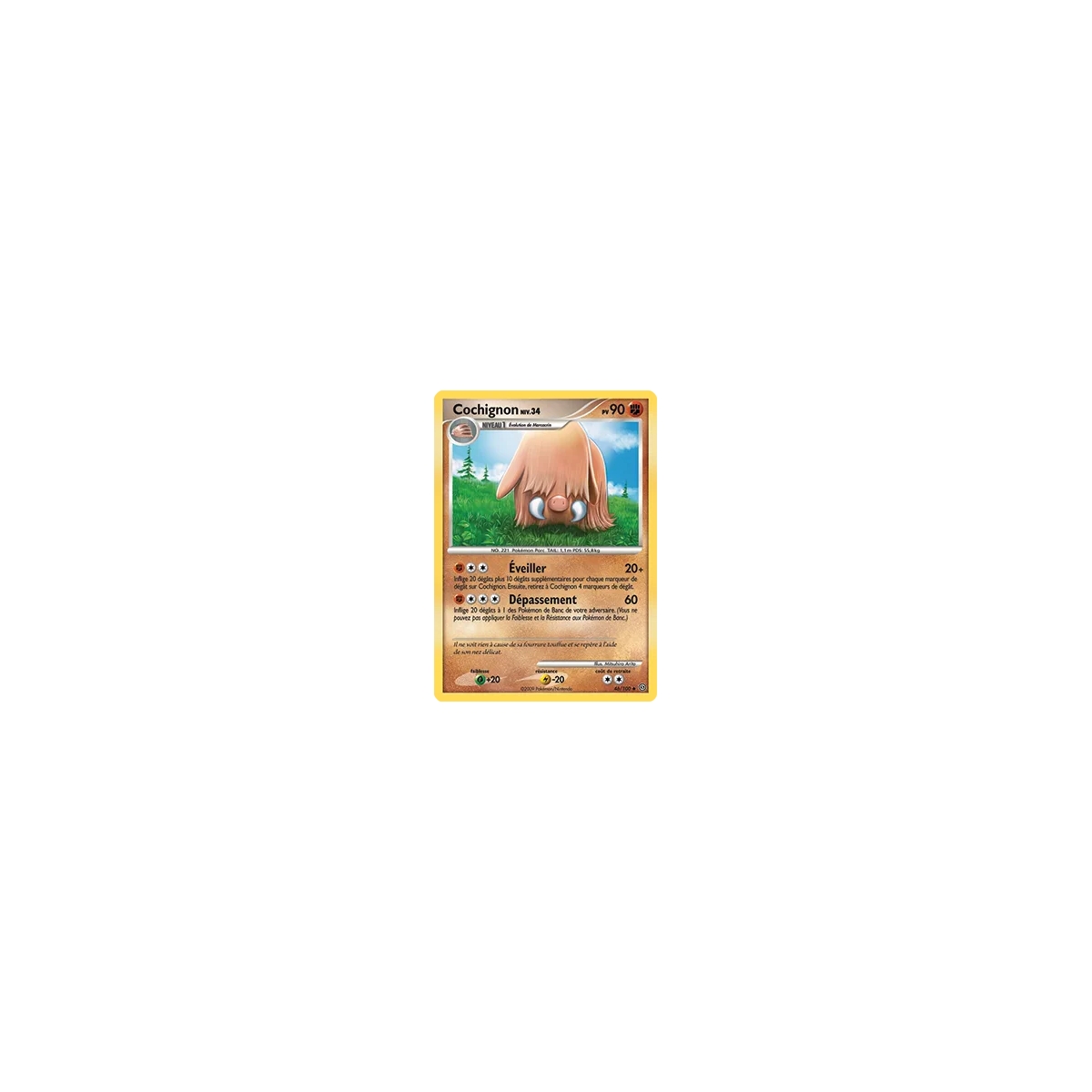 Carte Cochignon - Peu commune (Brillante) de Pokémon Diamant & Perle Tempête 46/100