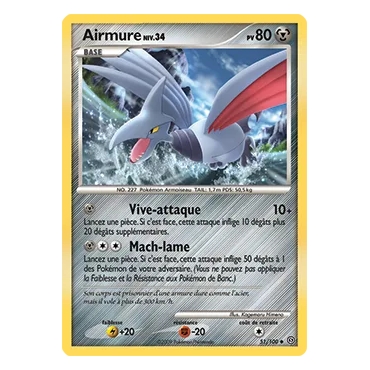 Découvrez Airmure, carte Peu commune (Brillante) de la série Diamant & Perle Tempête