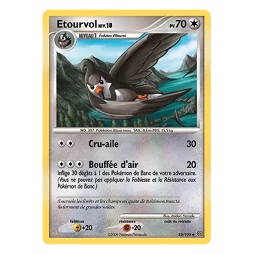 Carte Etourvol - Peu commune (Brillante) de Pokémon Diamant & Perle Tempête 52/100