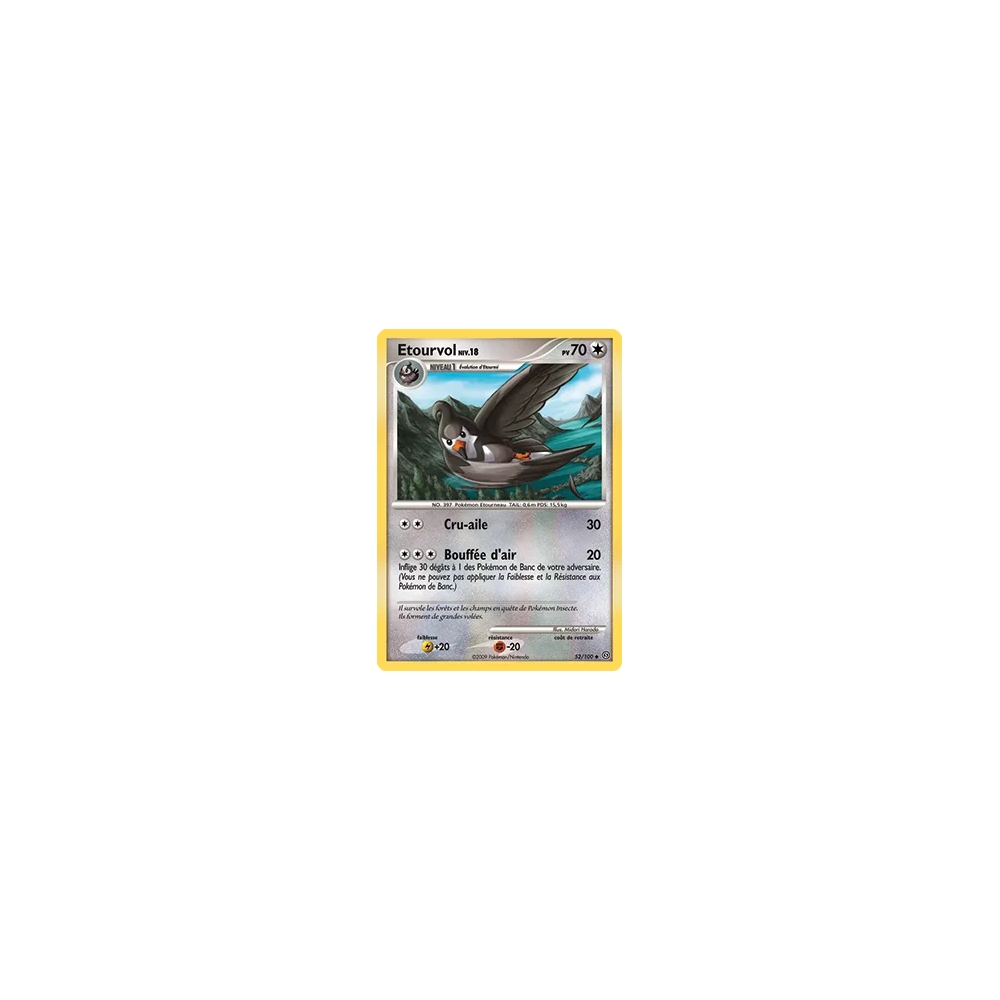 Carte Etourvol - Peu commune (Brillante) de Pokémon Diamant & Perle Tempête 52/100