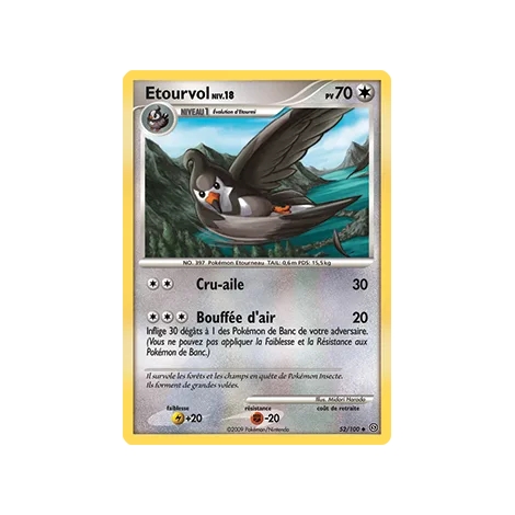 Carte Etourvol - Peu commune (Brillante) de Pokémon Diamant & Perle Tempête 52/100