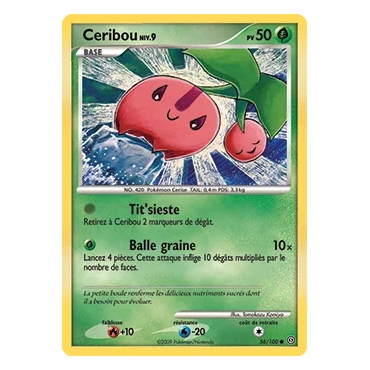 Ceribou 56/100 : Joyau Commune (Brillante) de l'extension Pokémon Diamant & Perle Tempête
