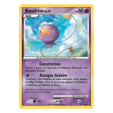 Carte Baudrive - Commune (Brillante) de Pokémon Diamant & Perle Tempête 58/100