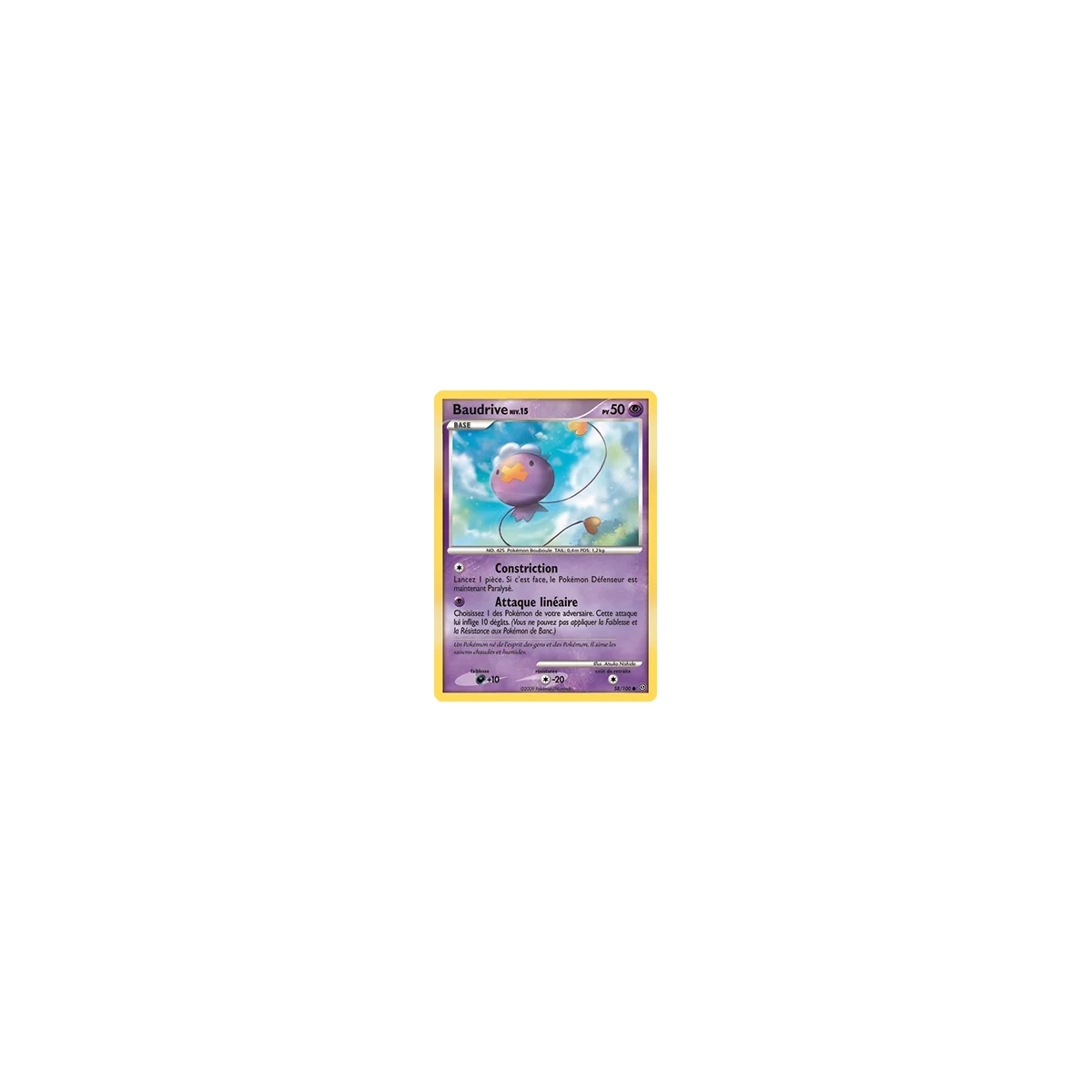 Carte Baudrive - Commune (Brillante) de Pokémon Diamant & Perle Tempête 58/100