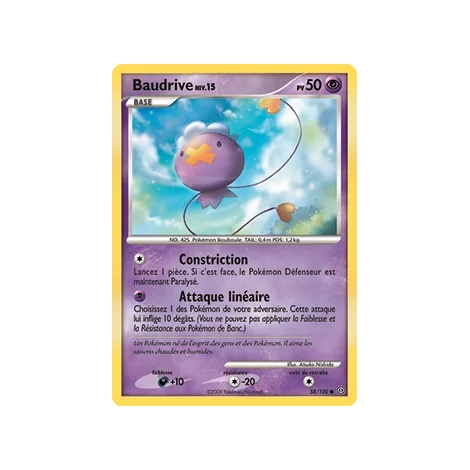 Carte Baudrive - Commune (Brillante) de Pokémon Diamant & Perle Tempête 58/100