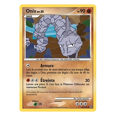 Découvrez Onix, carte Commune (Brillante) de la série Diamant & Perle Tempête