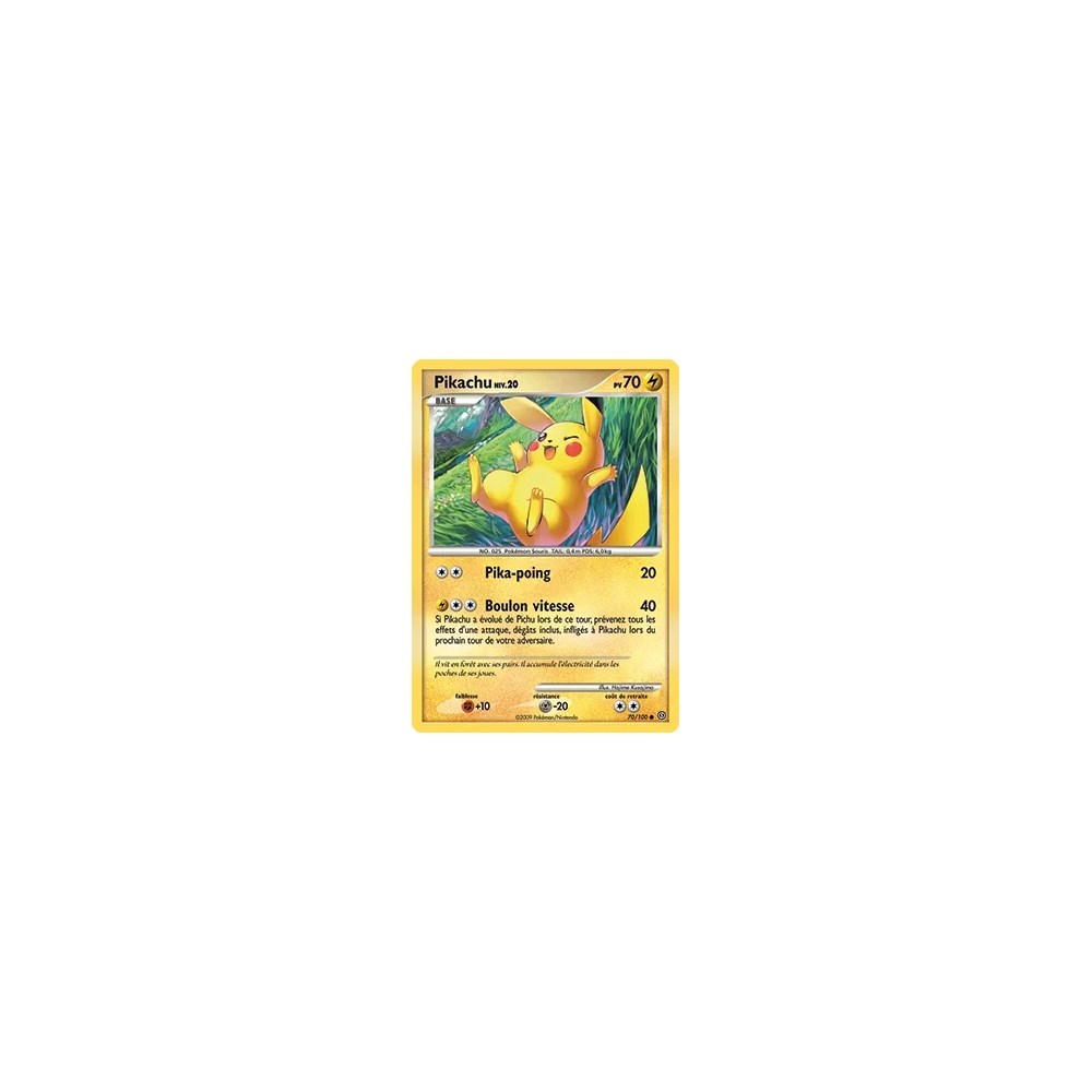 Carte Pikachu - Commune (Brillante) de Pokémon Diamant & Perle Tempête 70/100