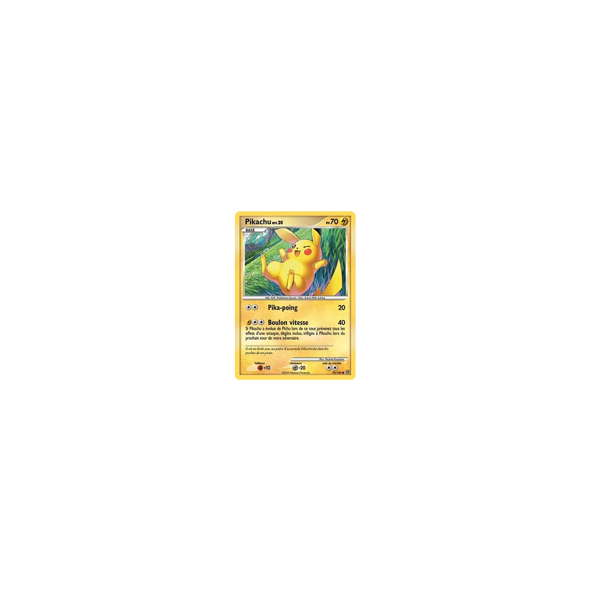 Carte Pikachu - Commune (Brillante) de Pokémon Diamant & Perle Tempête 70/100