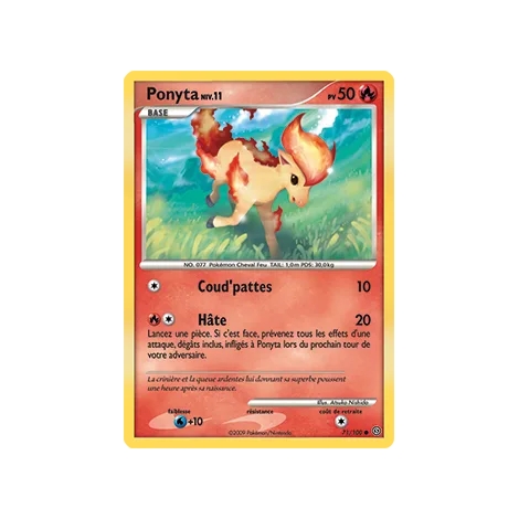 Ponyta 71/100 : Joyau Commune (Brillante) de l'extension Pokémon Diamant & Perle Tempête