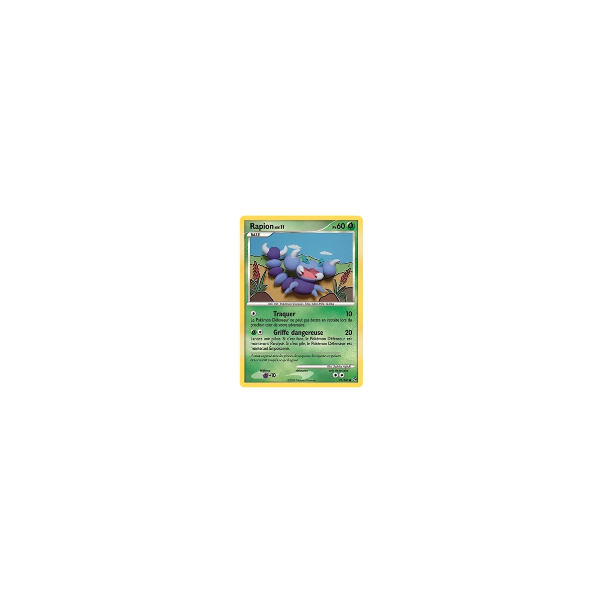 Rapion 73/100 : Joyau Commune (Brillante) de l'extension Pokémon Diamant & Perle Tempête