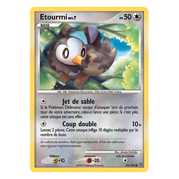 Carte Etourmi - Commune (Brillante) de Pokémon Diamant & Perle Tempête 75/100