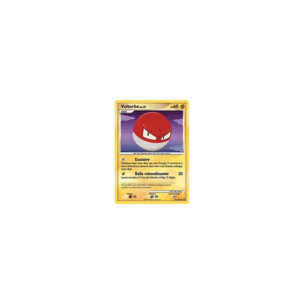 Voltorbe 81/100 : Joyau Commune (Brillante) de l'extension Pokémon Diamant & Perle Tempête