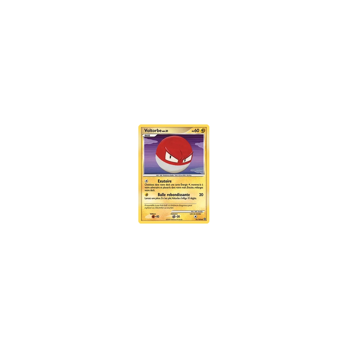 Voltorbe 81/100 : Joyau Commune (Brillante) de l'extension Pokémon Diamant & Perle Tempête