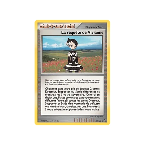 Carte La requête de Vivianne - Peu commune (Brillante) de Pokémon Diamant & Perle Tempête 87/100