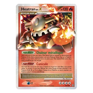 Carte Heatran NIV.X - Holographique rare NIV.X de Pokémon Diamant & Perle Tempête 97/100
