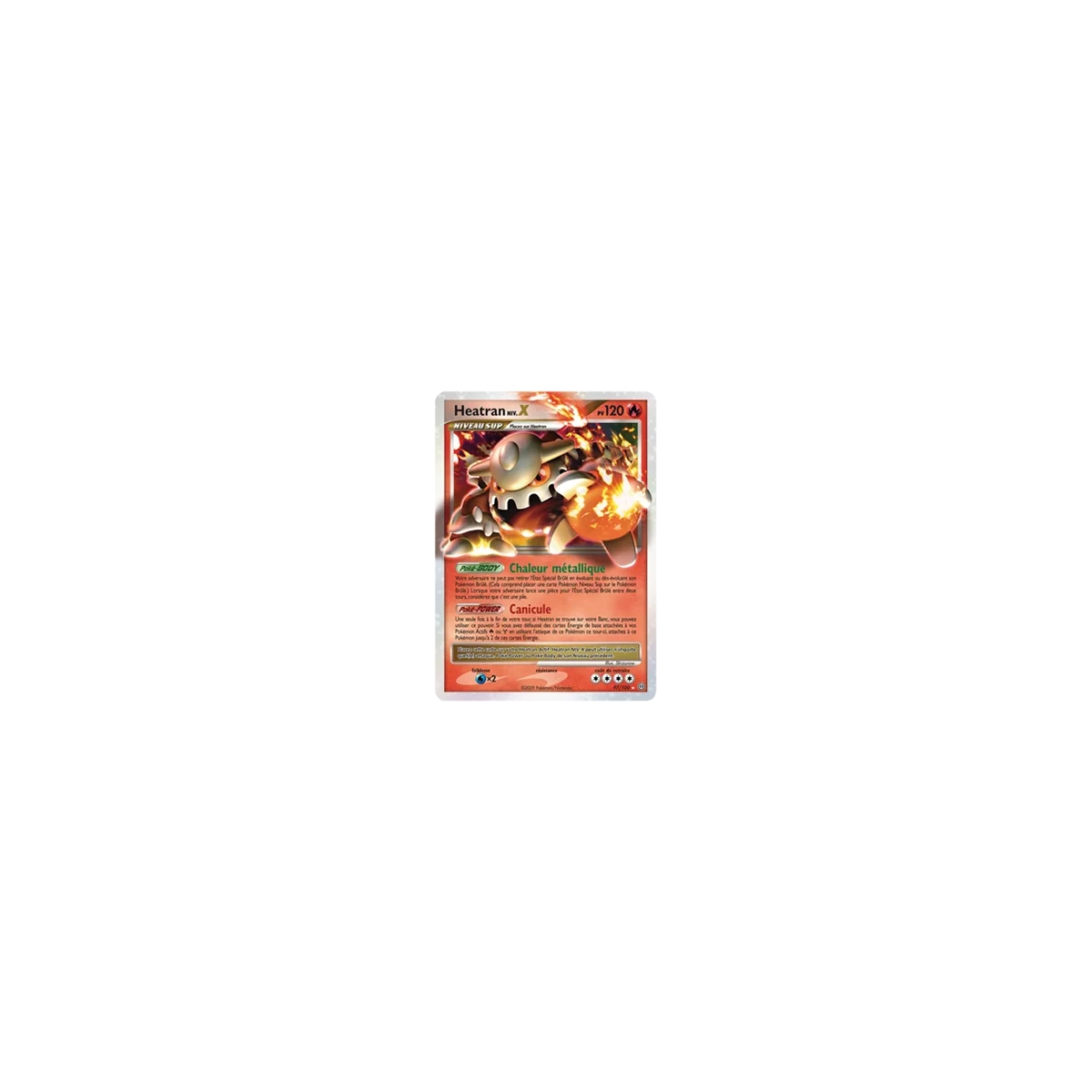 Carte Heatran NIV.X - Holographique rare NIV.X de Pokémon Diamant & Perle Tempête 97/100