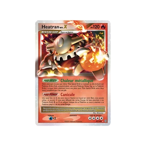 Carte Heatran NIV.X - Holographique rare NIV.X de Pokémon Diamant & Perle Tempête 97/100