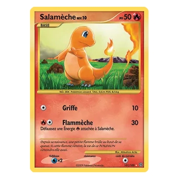 Salamèche 101/100 : Joyau Holographique rare NIV.X de l'extension Pokémon Diamant & Perle Tempête