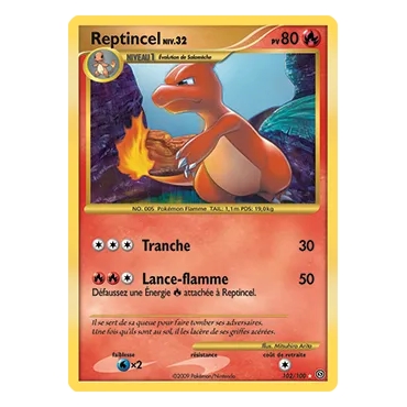 Découvrez Reptincel, carte Holographique rare NIV.X de la série Diamant & Perle Tempête