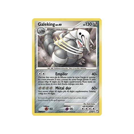 Carte Galeking - Holographique rare de Pokémon Diamant & Perle Trésors Mystérieux 1/123