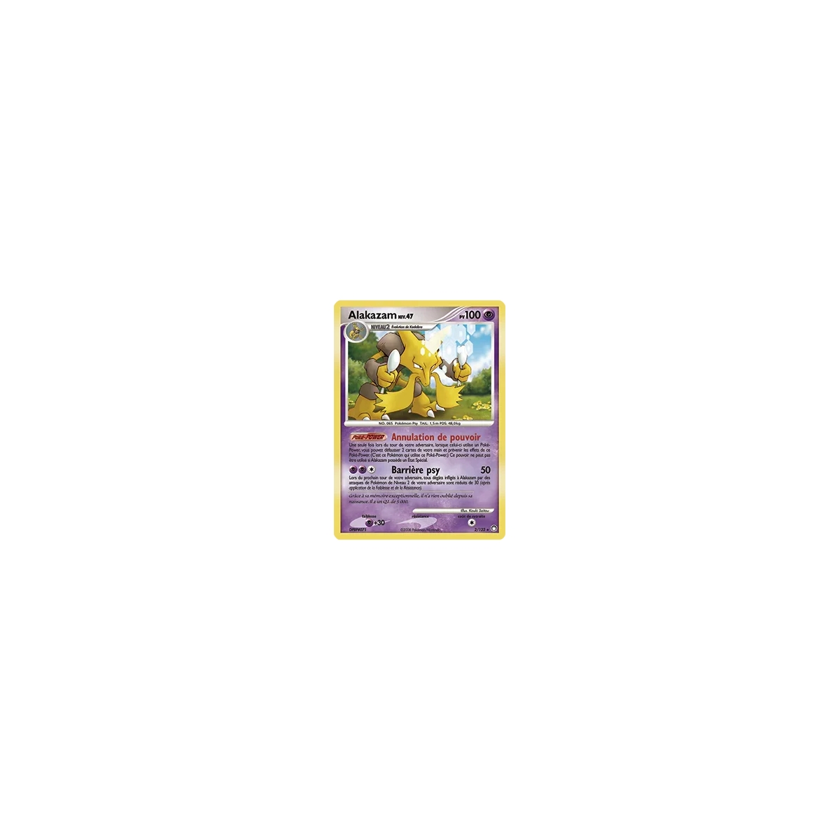 Découvrez Alakazam, carte Holographique rare de la série Diamant & Perle Trésors Mystérieux