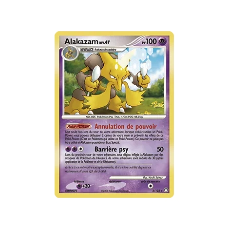 Découvrez Alakazam, carte Holographique rare de la série Diamant & Perle Trésors Mystérieux