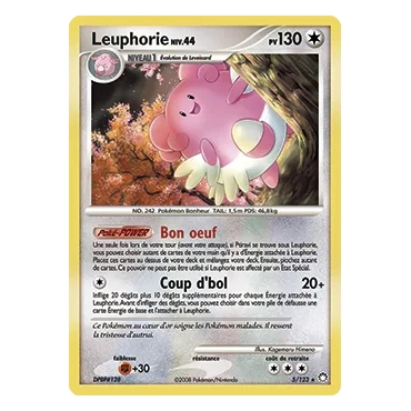 Découvrez Leuphorie, carte Holographique rare de la série Diamant & Perle Trésors Mystérieux