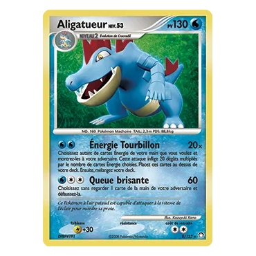 Aligatueur 8/123 : Joyau Holographique rare de l'extension Pokémon Diamant & Perle Trésors Mystérieux