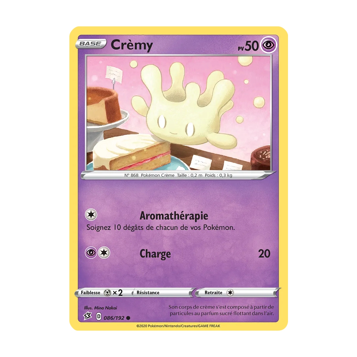 Carte Crèmy - Commune (Brillante) de Pokémon Épée et Bouclier Clash des Rebelles 086/192