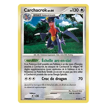Carte Carchacrok - Holographique rare de Pokémon Diamant & Perle Trésors Mystérieux 9/123