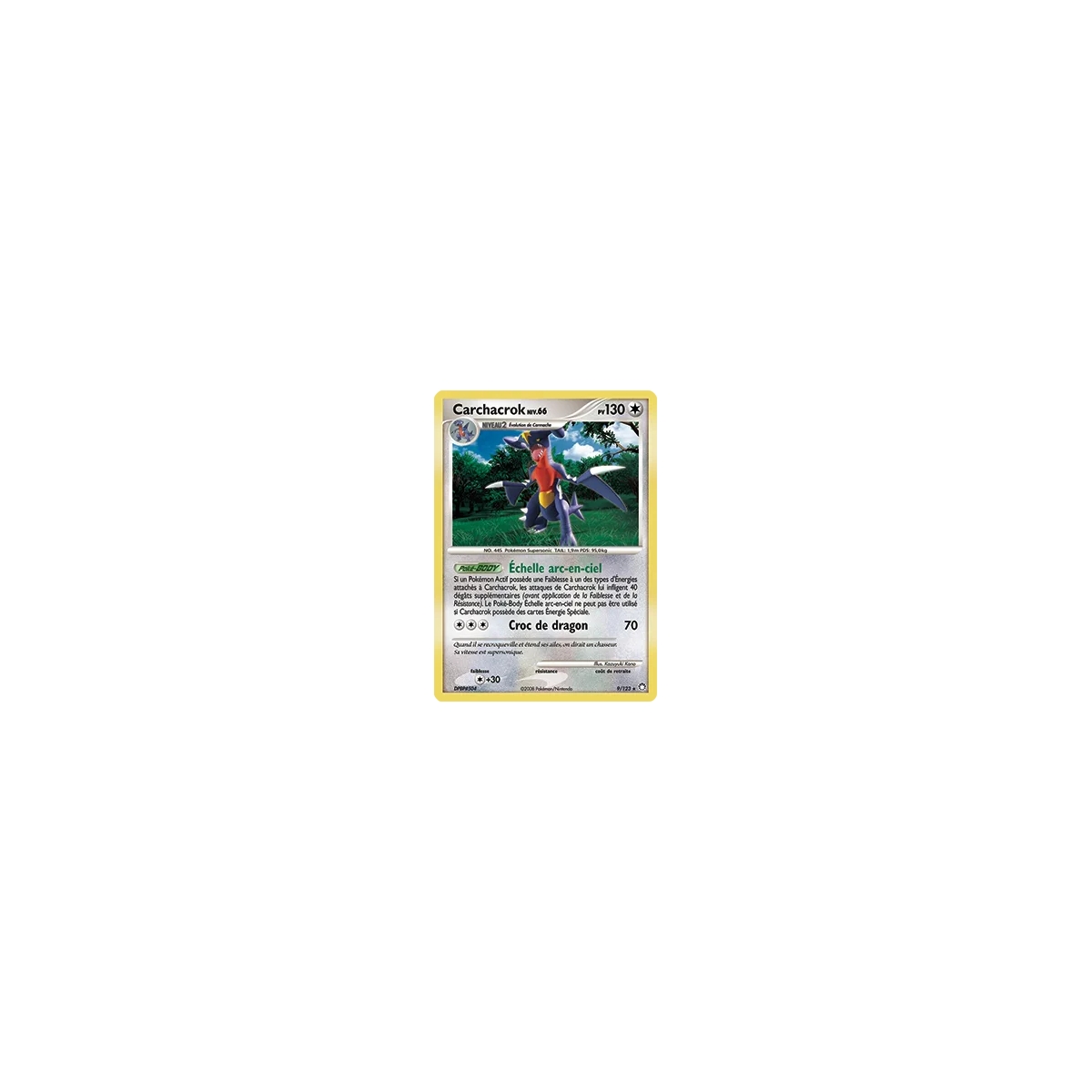 Carte Carchacrok - Holographique rare de Pokémon Diamant & Perle Trésors Mystérieux 9/123